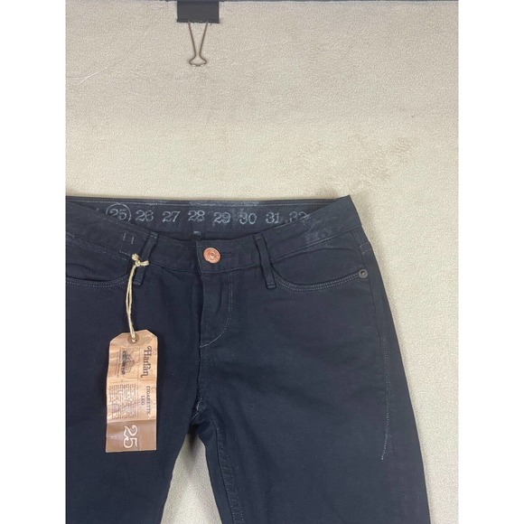 Earnest Sewn Harlan Cigarette Leg Jeans Womens 25 Black Pockets Low Rise - Picture 2 of 16